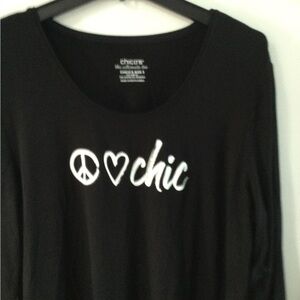 Chico's Black Graphic Women's Top